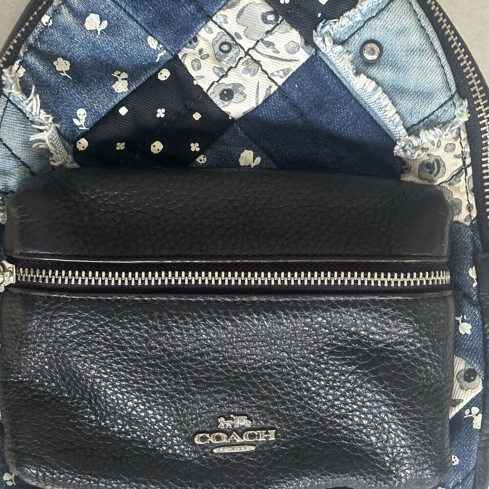 Coach Mini Backpack Patchwork Leather Backpack Bl… - image 6
